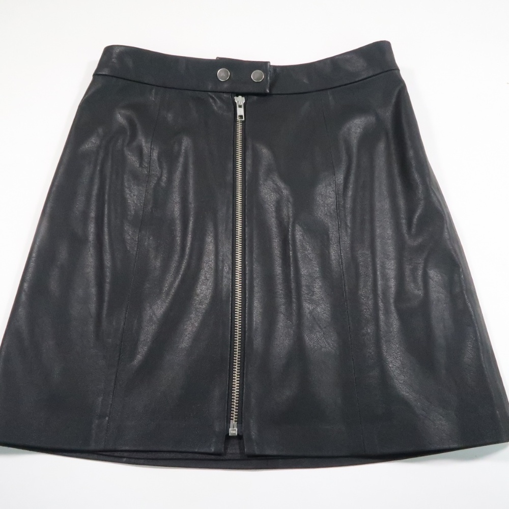 Philanthropy Vegan Leather Gibson Black Mini Skirt